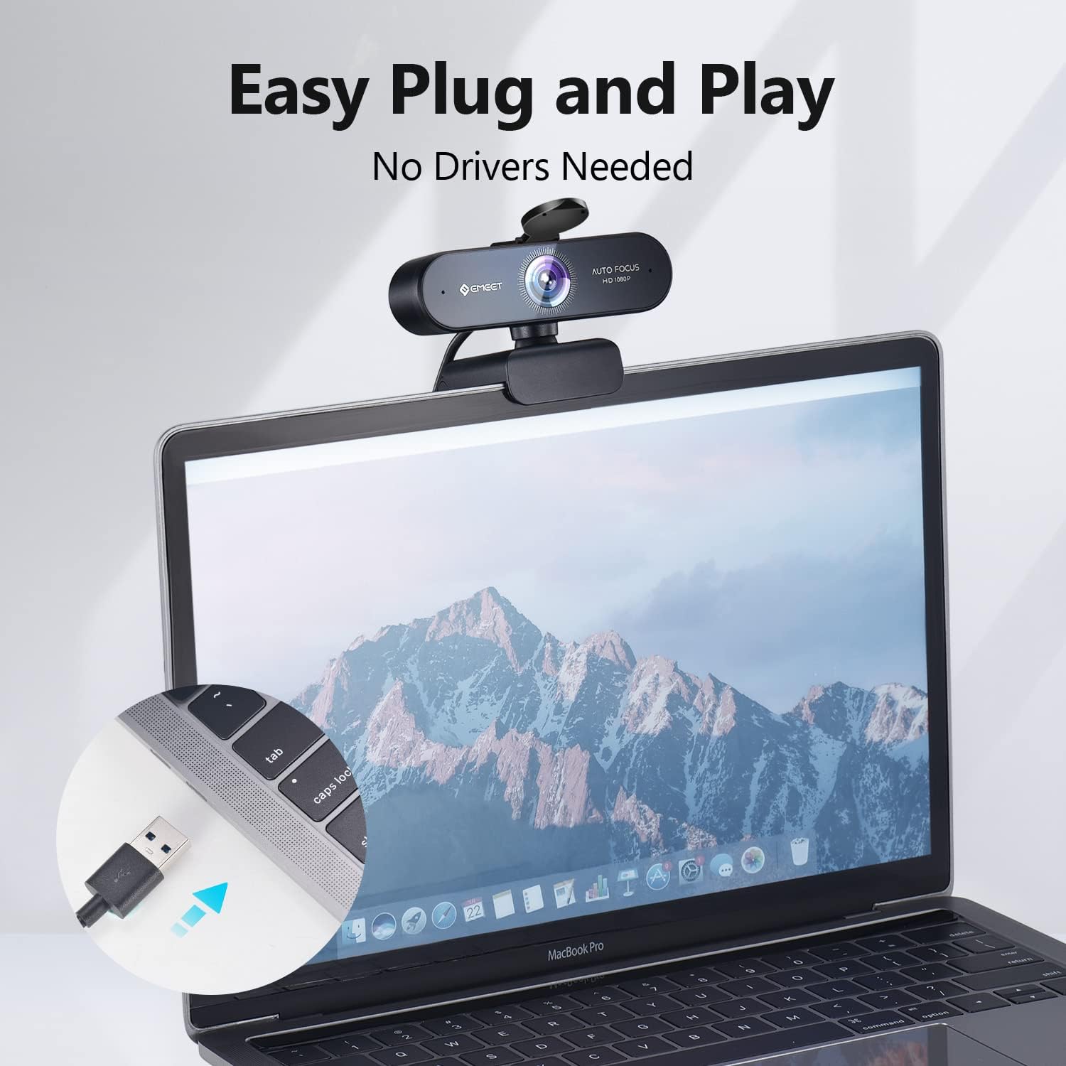 Emeet Webcam Nova Webcam with 2 Microphone, 1080P Emeet Webcam Nova Webcam with 2 Microphone, 1080P